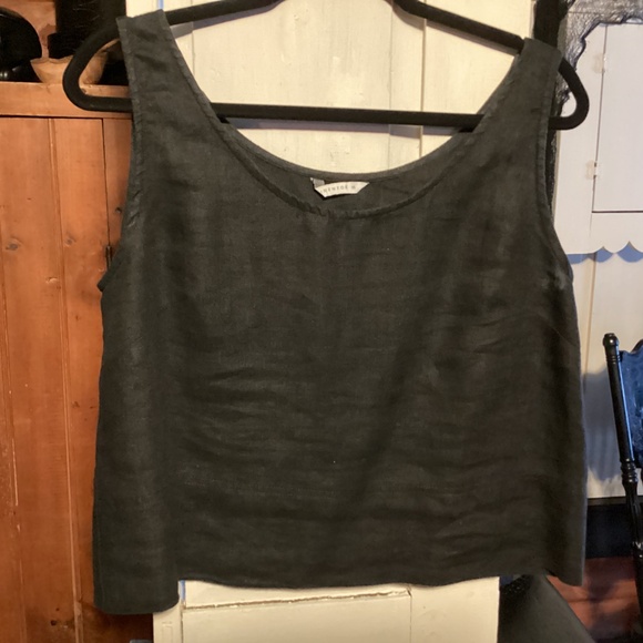 LINENFOX MALIBU BLACK CROP LINEN TOP - M - Picture 3 of 3